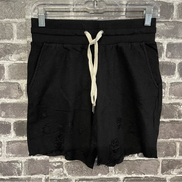 NWT N:philanthropy coco tie waist sweat shorts Black cat - Picture 2 of 10